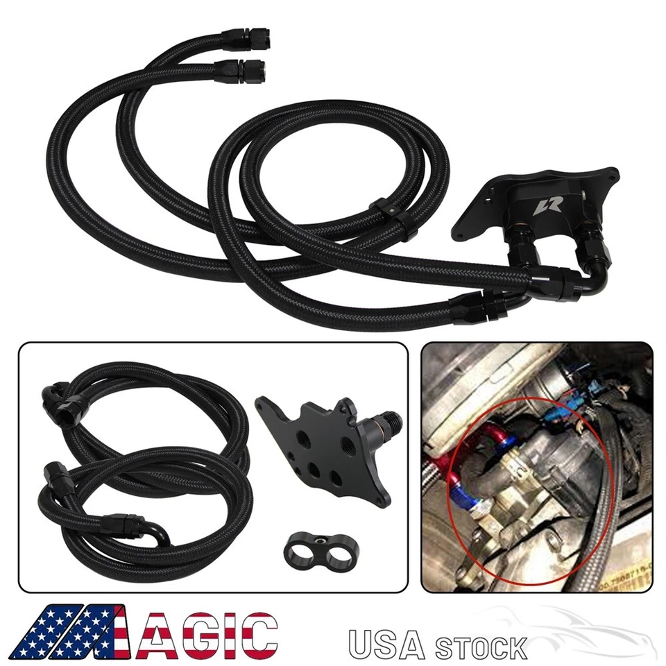 AN10 Oil Filter Sandwich Adapter Hose Line Kit For Mini Cooper S R56 1.6L 06-12 - Image 1 of 4