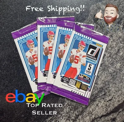 🎄 Lote de 4: 2025 Donruss Fútbol 5 Paquetes de Tarjetas - Sellado Envío Gratis Mahomes 🎄 Foto 1 de 4