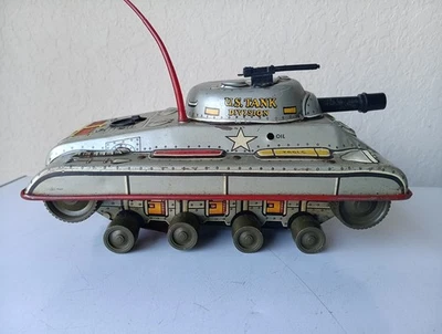 Tanque Ejército Marx Años 50 Años 60 Raro Plata Batería Potencia Piezas No Probadas Reparación Foto 1 de 4