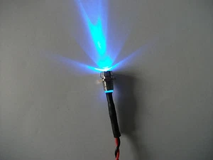 BRIGHT BLUE 12V LED (3mm) WITH CHROME BEZEL - Picture 1 of 1