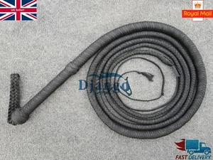 Látigo de nailon negro premium Paracord de 10 pies 12 trenzas resistente personalizado Bullwhip - Imagen 1 de 11