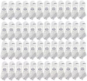 48 Pair Low Cut Socks Thin Lightweight Breathable Bulk Sport Socks (White, Men) - Picture 1 of 6