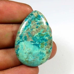 Natural Blue Green Chrysocolla Cabs 35x22 mm Polished Smooth Pear Gemstone CH-75 - Picture 1 of 4