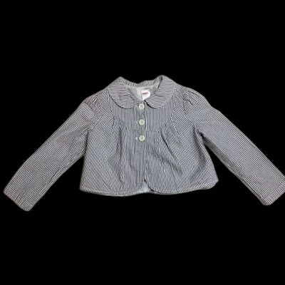 Gymboree темно-синий белый seersucker полоски куртка жакет болеро морской Пасхи 4 - Изображение 1 из 3