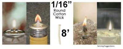 1/16 Round Cotton Wick 8 Feet Kerosene Lamp Tiki Torch Bottle Oil Candle USA - Изображение 1 из 4