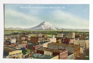 Carte postale Tacoma Gateway to Rainier National Park années 1910 Washington WA vue aérienne - Photo 1/2