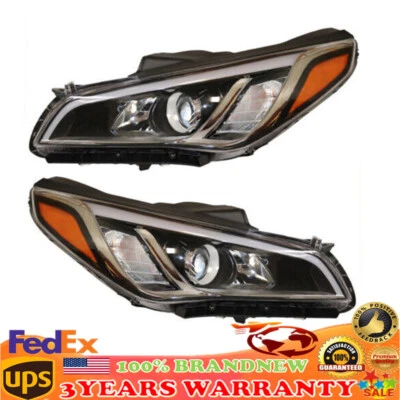 For 2015 - 2017 Hyundai Sonata Pair Headlights Headlamps Driver & Passenger US Foto 1 de 4
