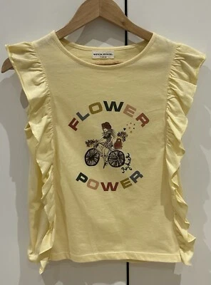 Camiseta Sonia Rykiel Paris Meninas com Detalhe de Babado, 100% Algodão, Tamanho 12 Anos - Imagem 1 de 4