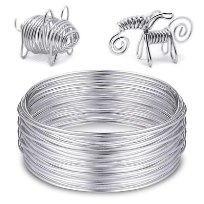 Aluminium Craft Wire 0.50mm 0.70mm 0.90mm 1mm 1.25mm 1.6mm 2mm Jewellery Making - Image 1 of 4