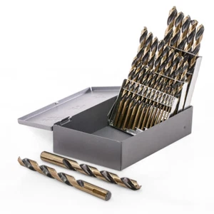 Stark USA 21-teiliges Bohrer-Bit-Set schwarzgold Oberfläche HSS 135-Split Jobber Länge - Bild 1 von 4