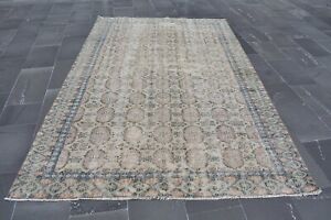 Turkish large area rug, Handmade vintage rug, Natural wool rug 5.8x8.9 ft RR4569
