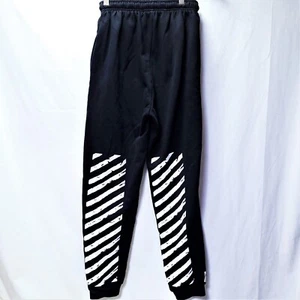 Off-White c/o Virgil Abloh Black Sweatpants Joggers F/W 2015 Diagonal WHITE Sz L - Picture 1 of 13