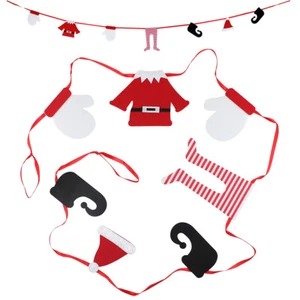 Striscione decorazione da appendere a parete natalizio vestiti elfo Babbo Natale 1,75 metri - Foto 1 di 3