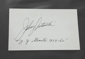 JOHNNY ANTONELLI added "N.Y. GIANTS 1954-60" SIGNED AUTOGRAPHED INDEX CARD 3X5 - Picture 1 of 1