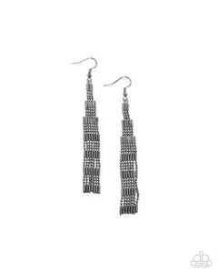 Paparazzi Empire State Etiquette Black Earrings - Picture 1 of 2