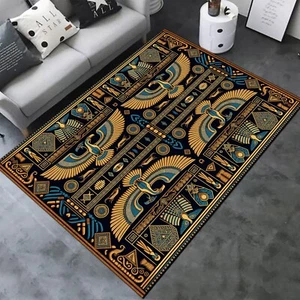 Egyptian, Egypt Rug, Ancient Rug, Ancient Egypt Rug,Hieroglyph Rug, Anubis Rug, - Picture 1 of 12