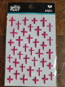 Illustrated Faith Basics One in a Pink Cross Puffy Stickers, 39 Pc, Scrapbooking - Picture 1 of 2