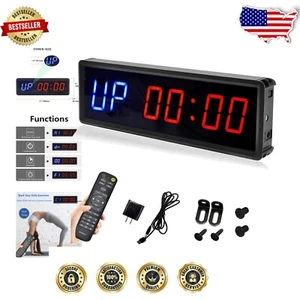 Bright LED Workout Timer with Remote Control - Ideal for Gym & Fitness Training - Picture 1 of 9