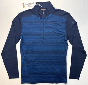 Para hombres SMARTWOOL Clásico Térmico Merino Capa Base 1/4 Cremallera Top CAMBIO DE COLOR AZUL MARINO - Imagen 1 de 2