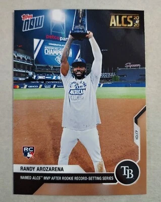 2020 Topps Now Randy Arozarena #435 Rookie Postseason ALCS MVP RC Tampa Bay Rays - Image 1 of 2