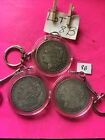 Set 3 Lot Coin Keychains 1894-1921-1900 Copies Junk Drawer Combine Shipping Bulk