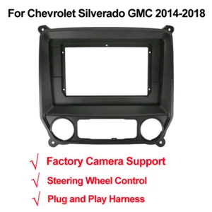 For Chevrolet Silverado GMC 2014-2018 Fascia Panel Trim 2Din Frame Kit & Harness - Picture 1 of 6