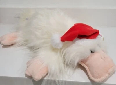 Google's Ganz Classic White Duck Plush Stuffed Animal holiday hat 19" - Image 1 of 4