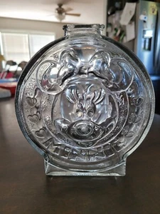 ANCHOR HOCKING VTGDisney Co Mickey & Minnie Mouse Glass Piggy/Coin Bank 6.5in - Picture 1 of 7