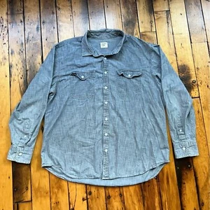 Vintage Old Navy Men’s 2XL / XXL Denim Shirt Button Down Chambray Blue Faded Y2K - Picture 1 of 10