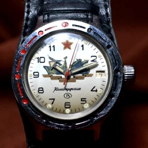 Vintage Uhr VOSTOK AMPHIBIAN KOMANDIRSKIE Sowjetische Armbanduhr Militärstil - Bild 1 von 11
