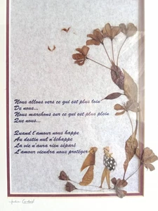 Technique Mixte Collage Ecriture oeuvre originale signée Julie Corbeil Canada - Picture 1 of 12