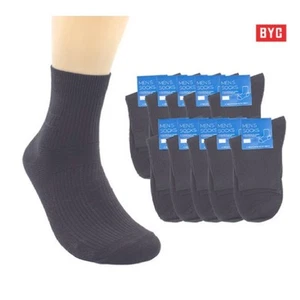 Conjunto de 10 pares de calcetines de vestir para hombre BYC mezcla de algodón longitud doble talla US9/27 cm envío gratuito - Imagen 1 de 5