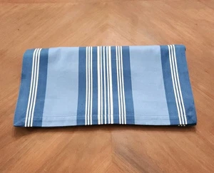 Pottery Barn Blue Beige Table Runner 18"x108" Striped 100% Cotton  - Picture 1 of 7