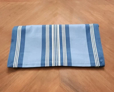 Pottery Barn Blue Beige Table Runner 18"x108" Striped 100% Cotton  - Image 1 of 4