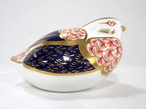 Royal Crown Derby Imari Cobalt, Gold Quail Bird Paperweight - Picture 1 of 9