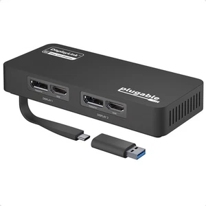 4K DisplayPort and HDMI Dual Monitor Adapter for USB 3.0 and USB-C, Compatibl... - Picture 1 of 8