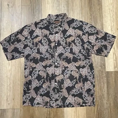 Camisa De Colección Tori Richard Honolulu Paisley Abotonada Manga Corta Para Hombres XL 90s EE. UU. Foto 1 de 4