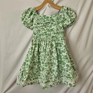 Vestido Floral Joie Juvenil Niña Talla 7 Calado Acanalado Manga Corta Abullonada Línea A - Imagen 1 de 7