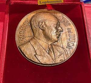 Médaille -  Belle MEDAILLE CINO DEL DUCA 1899-1967 bronze par H. DROPSY étuis - Foto 1 di 3