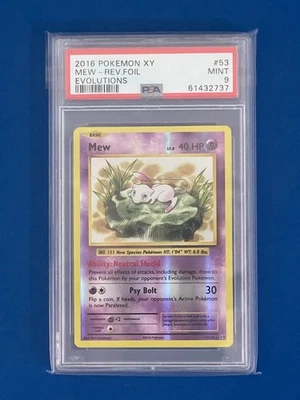 2016 Pokemon XY Mew Reverse Foil Evolutions #53 PSA 9 - Image 1 of 3