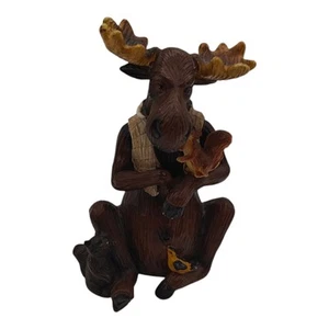Resin Figurine Moose with Squirrel Figure - Picture 1 of 7