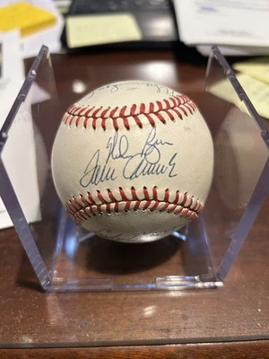 300 Win Club Ryan Seaver Carlton signed OAL (Brown) Ball JSA COA LOA 8 autos - Image 1 of 4