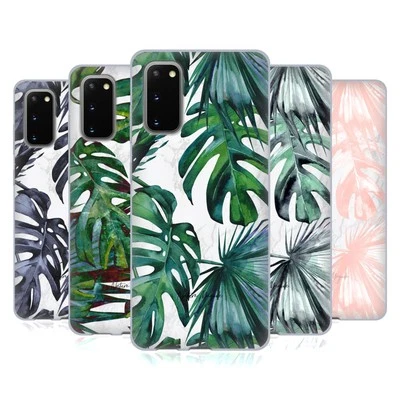 NATURE MAGICK TROPICAL PALM LEAVES ON MARBLE SOFT GEL CASE FOR SAMSUNG PHONES 1 - Image 1 of 4
