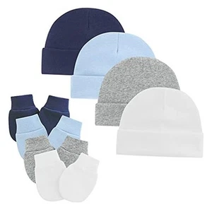Baby Hats and Mittens Unisex Infant Beanie Caps Newborn Hospital 1 4 Pack 2 - Picture 1 of 5
