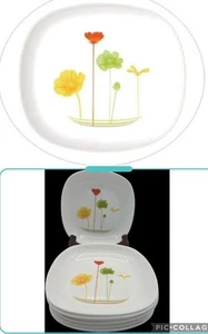 Vintage Luminarc Encanta Pasta Suppe Salat Schüssel Floral 7,5"x7,5" Quadratisch 6er Set - Bild 1 von 11
