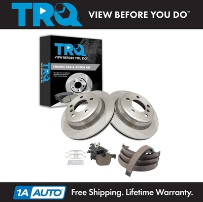 Kit de pastillas de freno y rotor de cerámica trasera TRQ para BMW 428i Gran Coupé 2015-2016 Foto 1 de 4