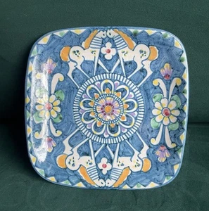 Vintage Vincenzo Pinto Vietri Italian Hand Painted Square Plate May 1984 B8 - Picture 1 of 5