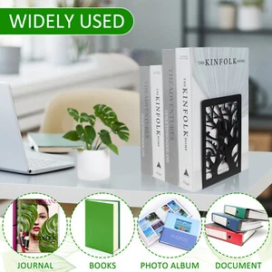 4 Pcs Metal Bookends Non-Skid Book Holders for Shelves Modern Decorative favQD - Picture 1 of 11