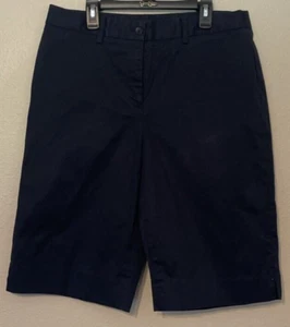 Jones New York Signature Women’s Shorts Bermuda Navy Pockets Stretch Size 10 - Picture 1 of 7