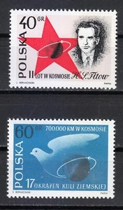 Polen 1961 postfrisch Mi 1257-1258 Sc 1009-1010 Gherman Titov und Vostok 2 Flug ** - Bild 1 von 1